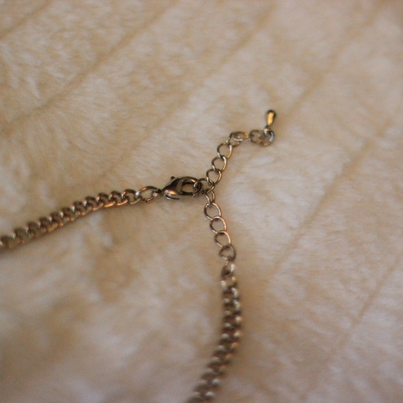 Gold Chain Necklace with Silver Stone Charms - Picture 3 of 3